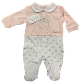 Tutina in cotone 100% art PCT405/A - Rosa Perla / 0/1 Mese -